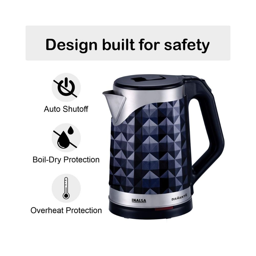 INALSA Designer Electric Kettle Double Wall 1.8L