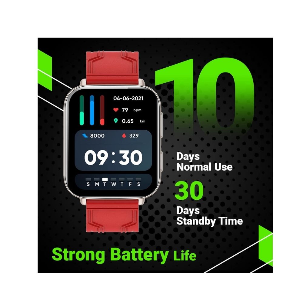 Fire-Boltt Max 1.78“ AMOLED Always ON Display with 368 x 448 Super Retina , Spo2 & Heart Rate Monitor Smart Watch (Red)