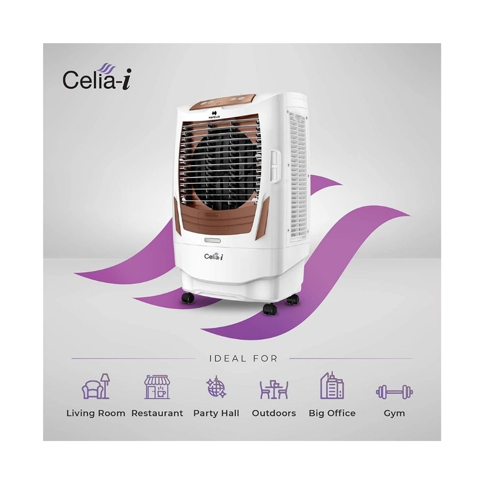 Havells Celia I Desert Air Cooler - 55 Litres (White, Brown)