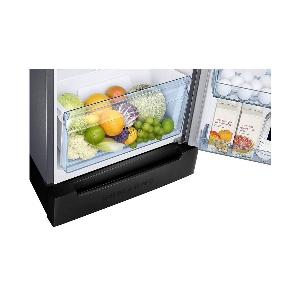 Samsung 253 L 2 Star Inverter Frost-Free Double Door Refrigerator (RT28T3822S8/HL, Elegant Inox(Light Doi Metal, Base Stand with Drawer, Convertible)