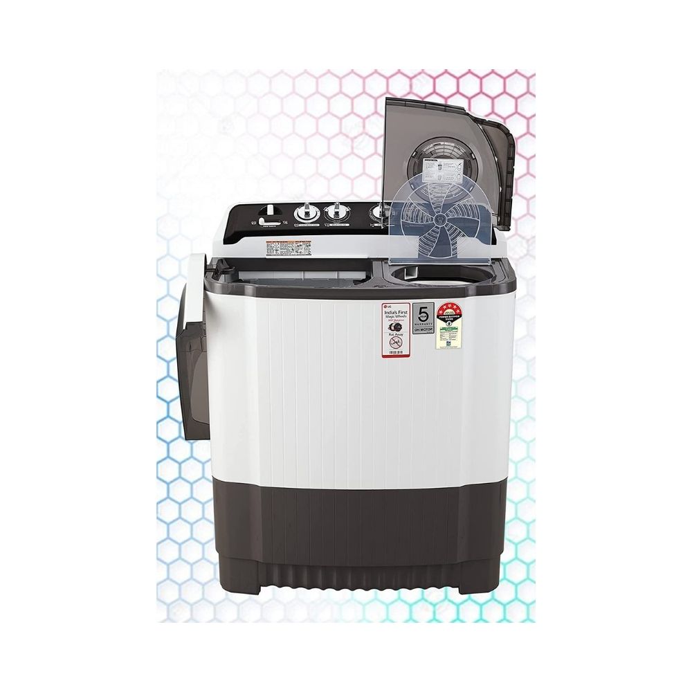 LG 8.5 Kg 5 Star Semi-Automatic Top Loading Washing Machine (P8535SGMZ, Dark Gray, Roller Jet Pulsator), Large