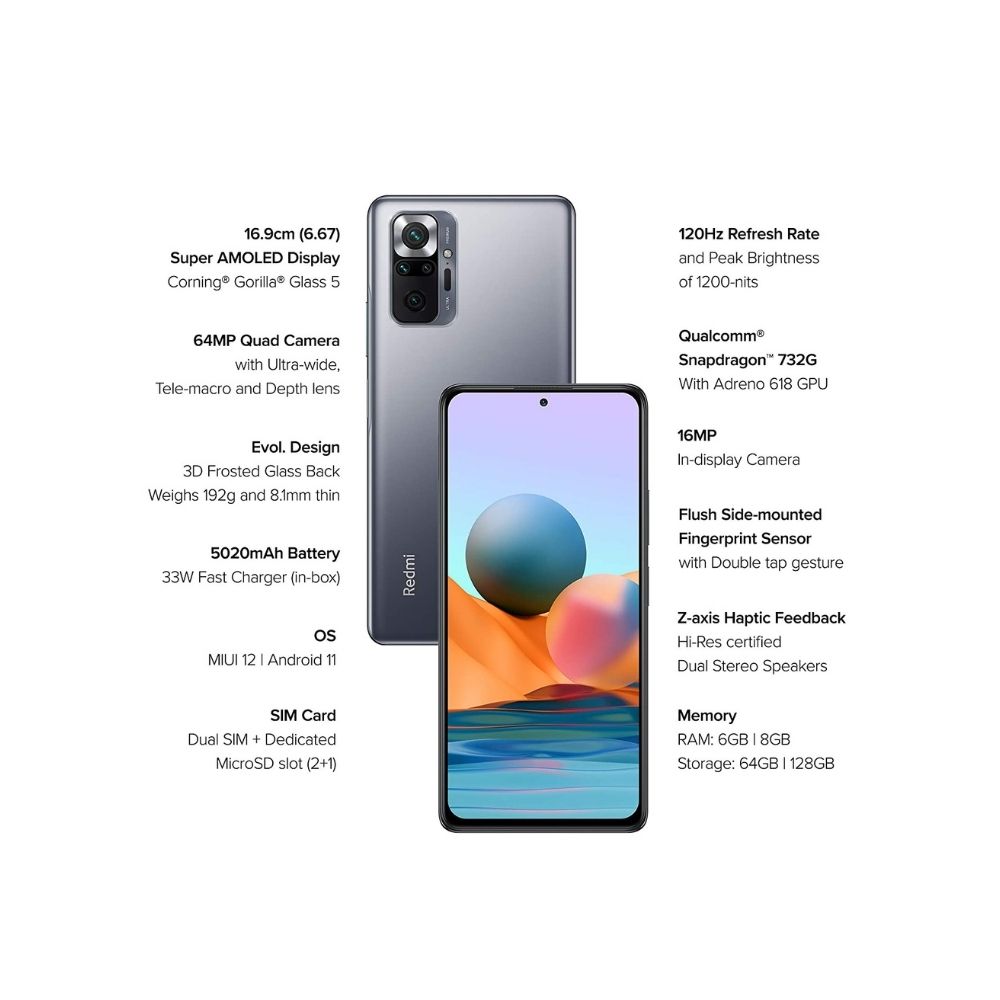Redmi Note 10 Pro (Dark Night, 6GB RAM, 128GB Storage)