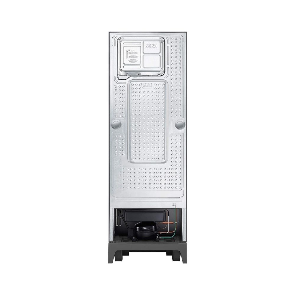 Samsung 253 L 2 Star Inverter Frost-Free Double Door Refrigerator (RT28T3122S9/HL, Refined Inox(Matt Doi Metal), Base Stand with Drawer))