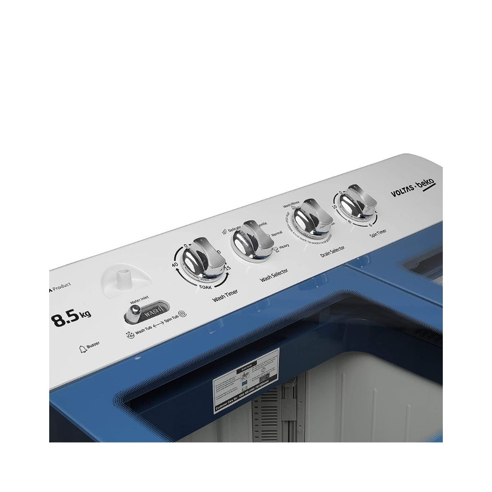 Voltas Beko 8.5 kg Semi Automatic Top Load Blue  (WTT85DBLG)