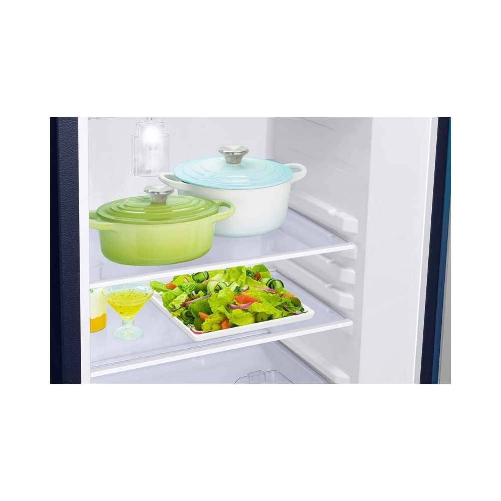 Samsung 198 L 5 Star Inverter Direct-Cool Single Door Refrigerator (RR21T2H2W9U/HL, Paradise Blue, Base Stand with Drawer)