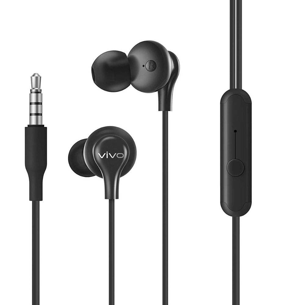 vivo Color Wired in Ear Earphones with Mic and 3.5mm Jack (Black)