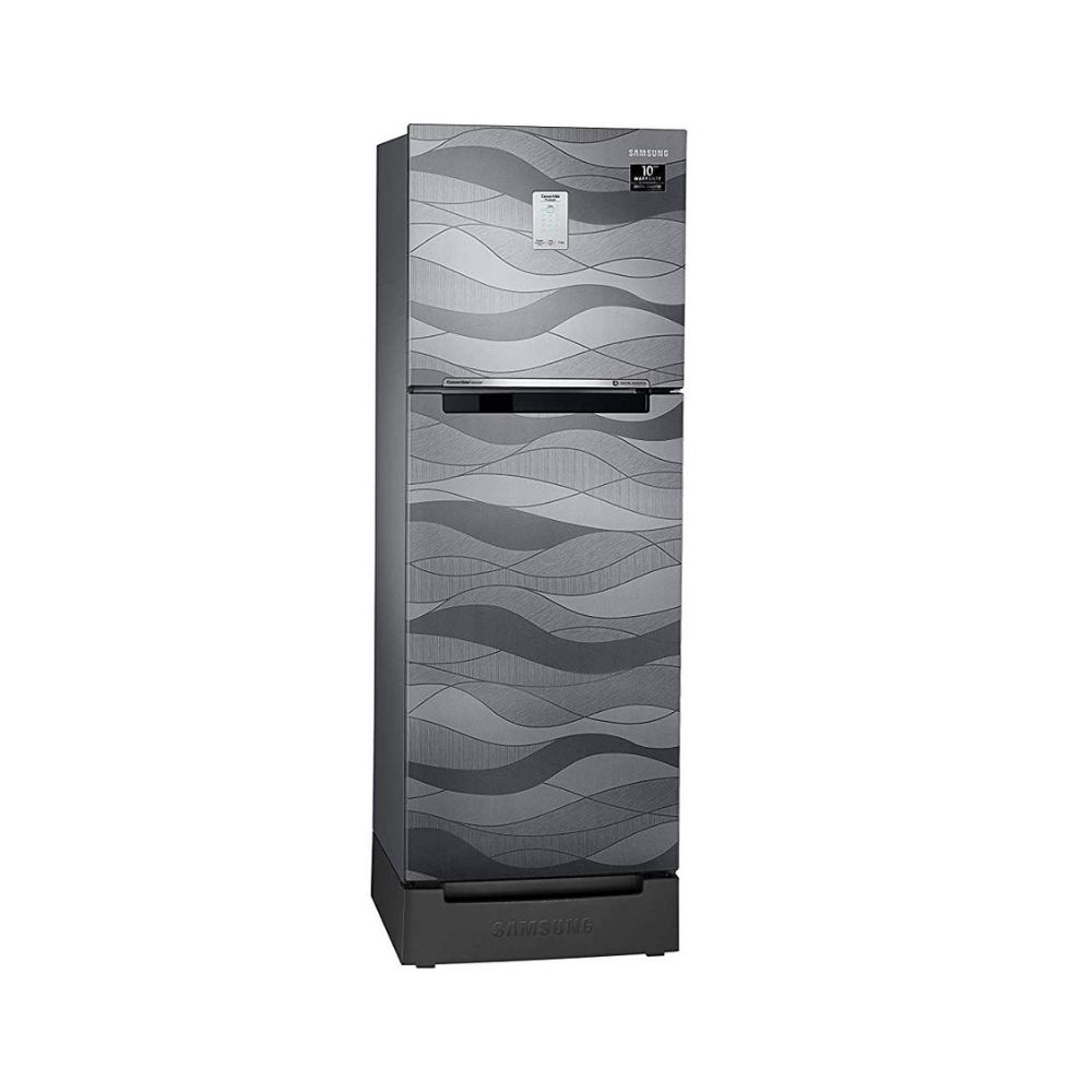 Samsung 244 L 3 Star Frost-Free Double Door Refrigerator (RT28T3C23NV/HL, Inox Wave, Base Stand with Drawer, Curd Maestro, Convertible)