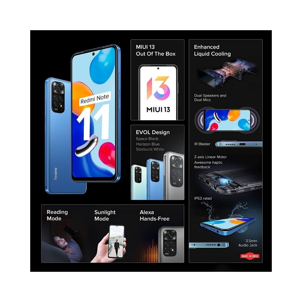Redmi Note 11 (Horizon Blue, 6GB RAM, 64GB Storage)