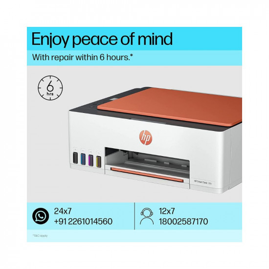 HP Smart Tank 589 All-in-one WiFi Colour Printer (Upto 6000 Black and 6000 Colour Pages Included in The Box). - Print, Scan & Copy for Office/Home