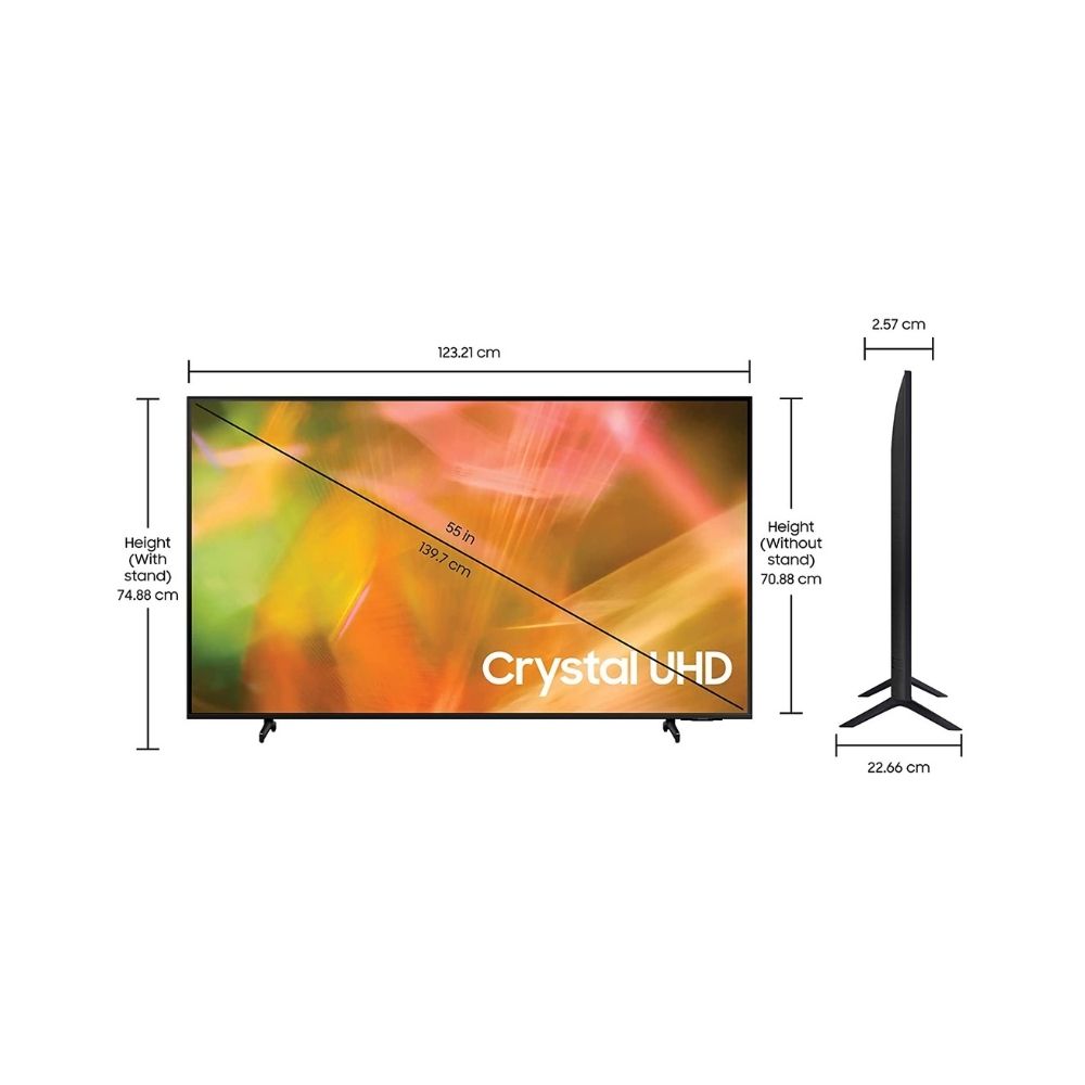 Samsung 139.7 cm (55 Inch) Ultra HD (4K) LED Smart TV Black (UA55AU8000KLXL)