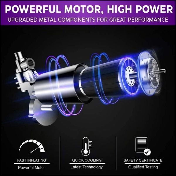 Inalsa Tyre Inflator ITC 02 with Digital Display & Push Button, 12V DC Portable Tyre Inflator,150 PSI, Inflatable Adaptor for Car, Tires, Bicycle and other Inflatables
