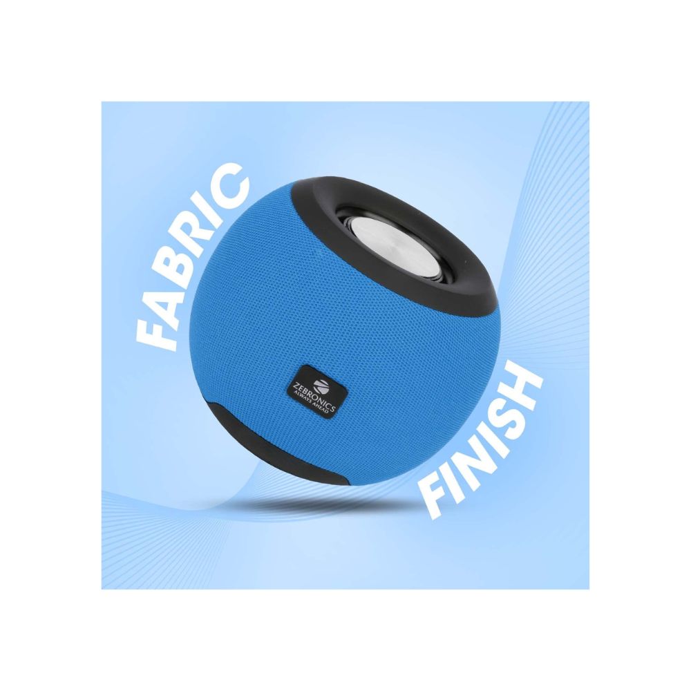 ZEBRONICS Zeb-Bellow 40 Wireless Bluetooth v5.0 Fabric Finish 8W Portable Speaker (Blue)