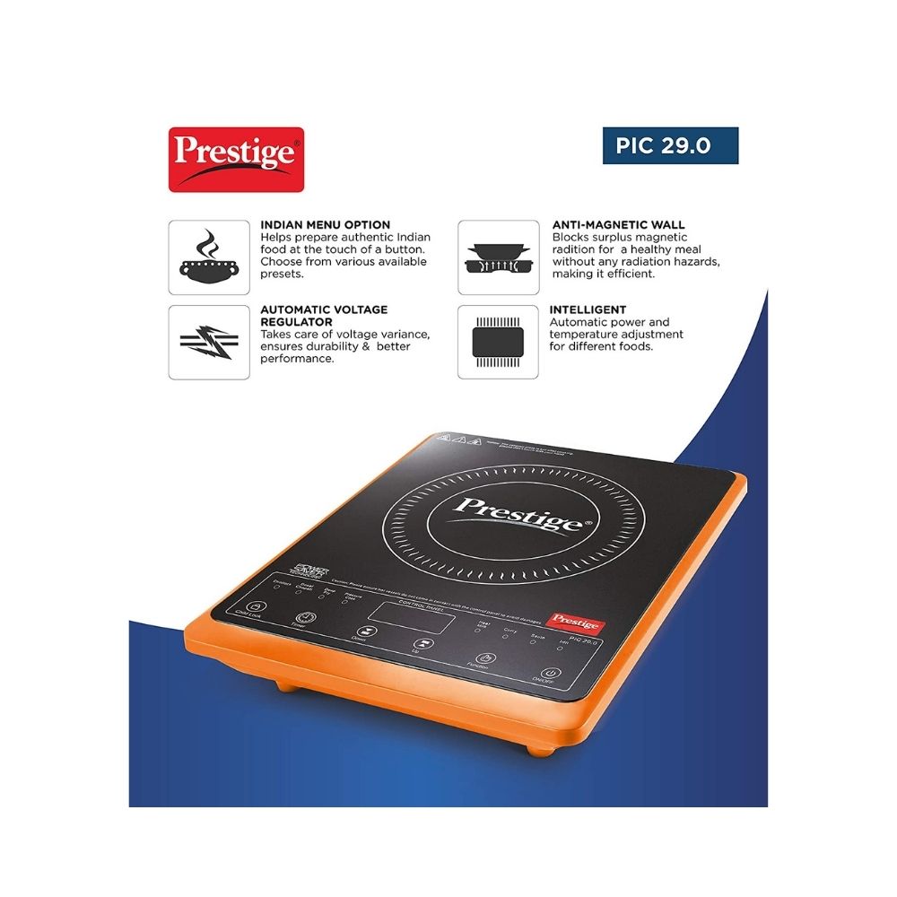 Prestige PIC 29.0 Induction Cooktop  (Orange, Black, Touch Panel)