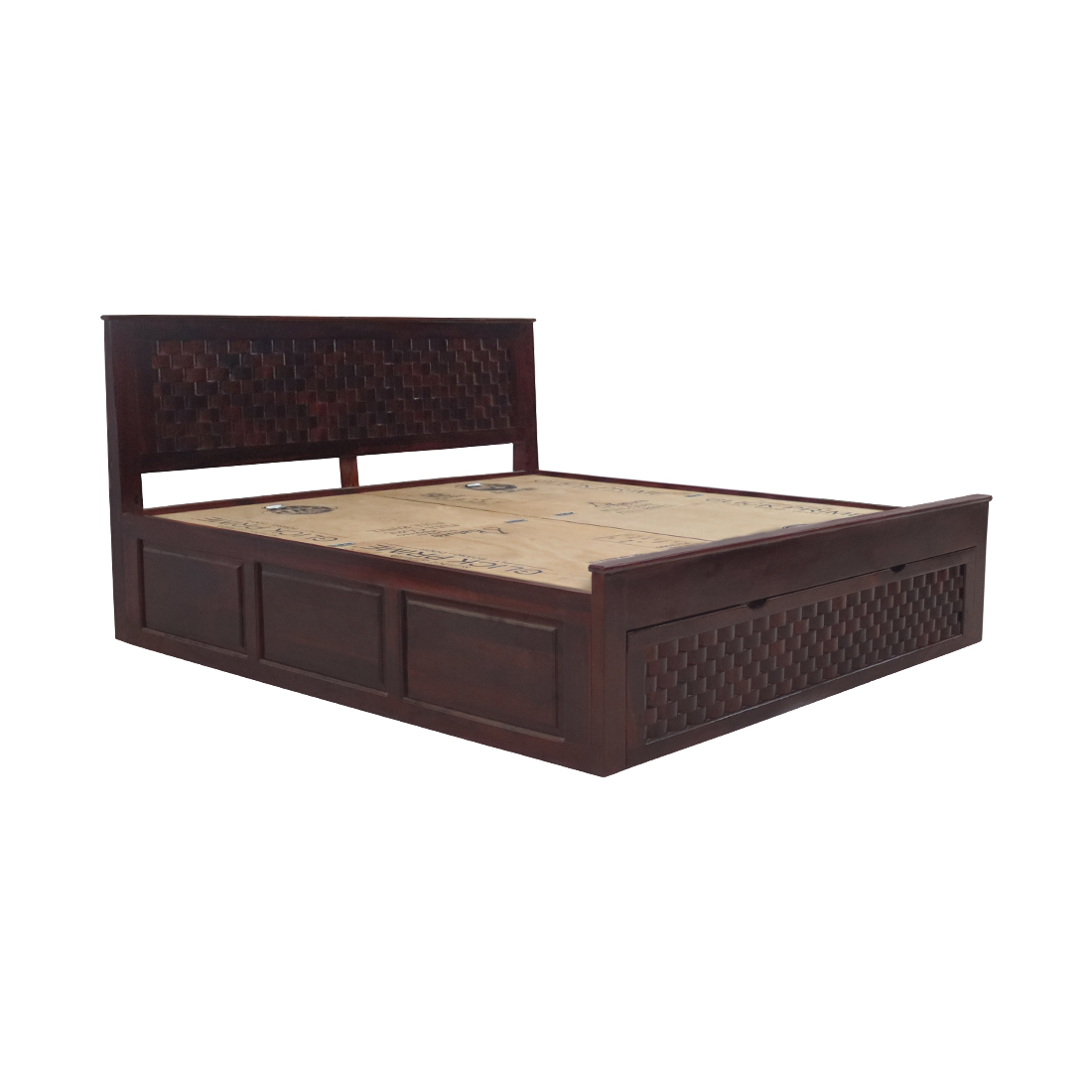 AARAM Furniture House Double Bed with Premium Wooden Quality and Design(Brown)