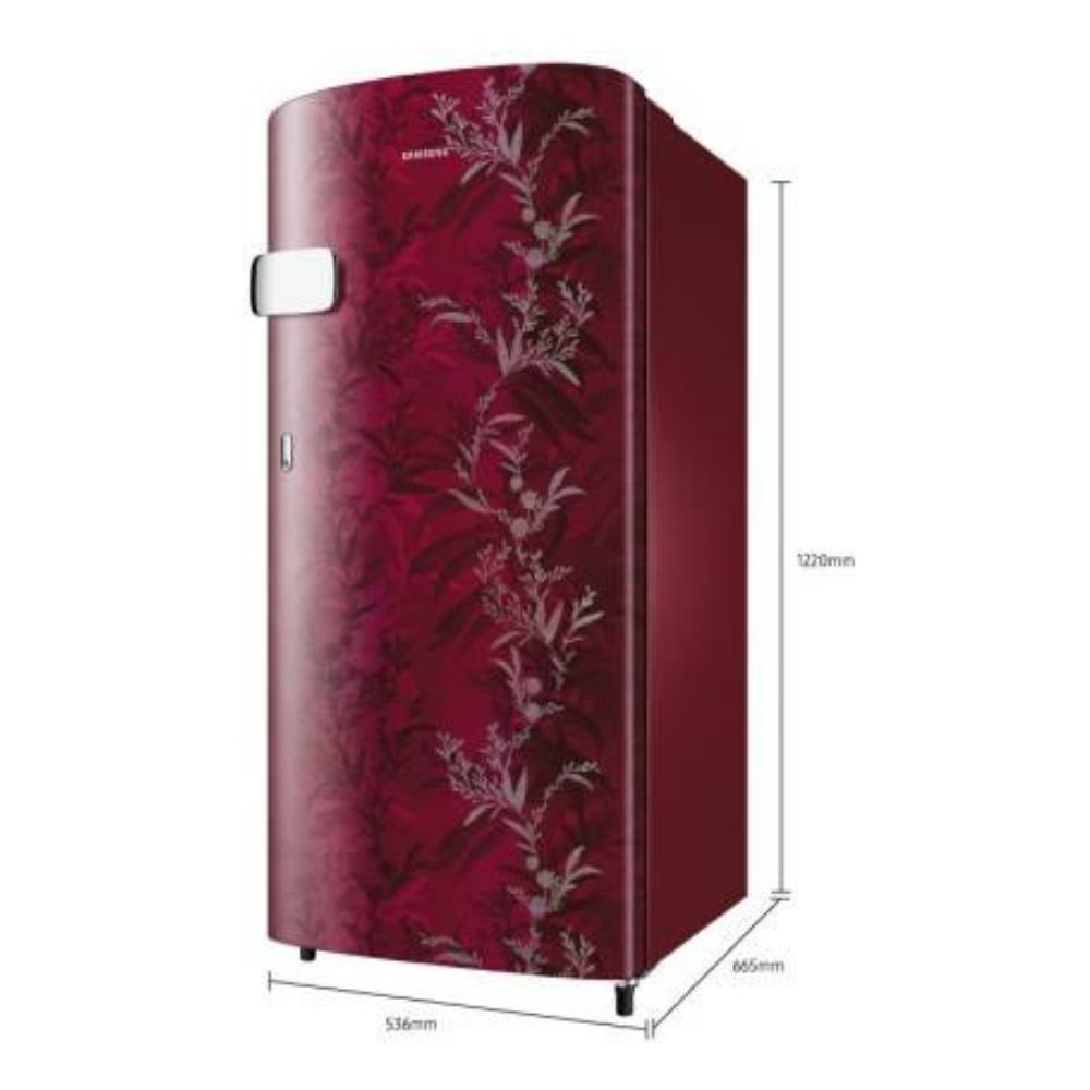 SAMSUNG 192 L Direct Cool Single Door 1 Star Refrigerator (Mystic Overlay Red, RR19A2YCA6R/NL)