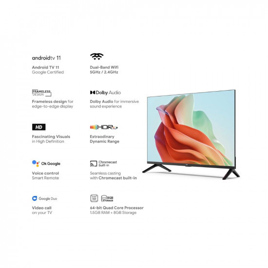 Acer  80  cm  (32  inches)  I  Series  HD  Ready  Android  Smart  LED  TV  AR32AR2841HDFL  (Black)