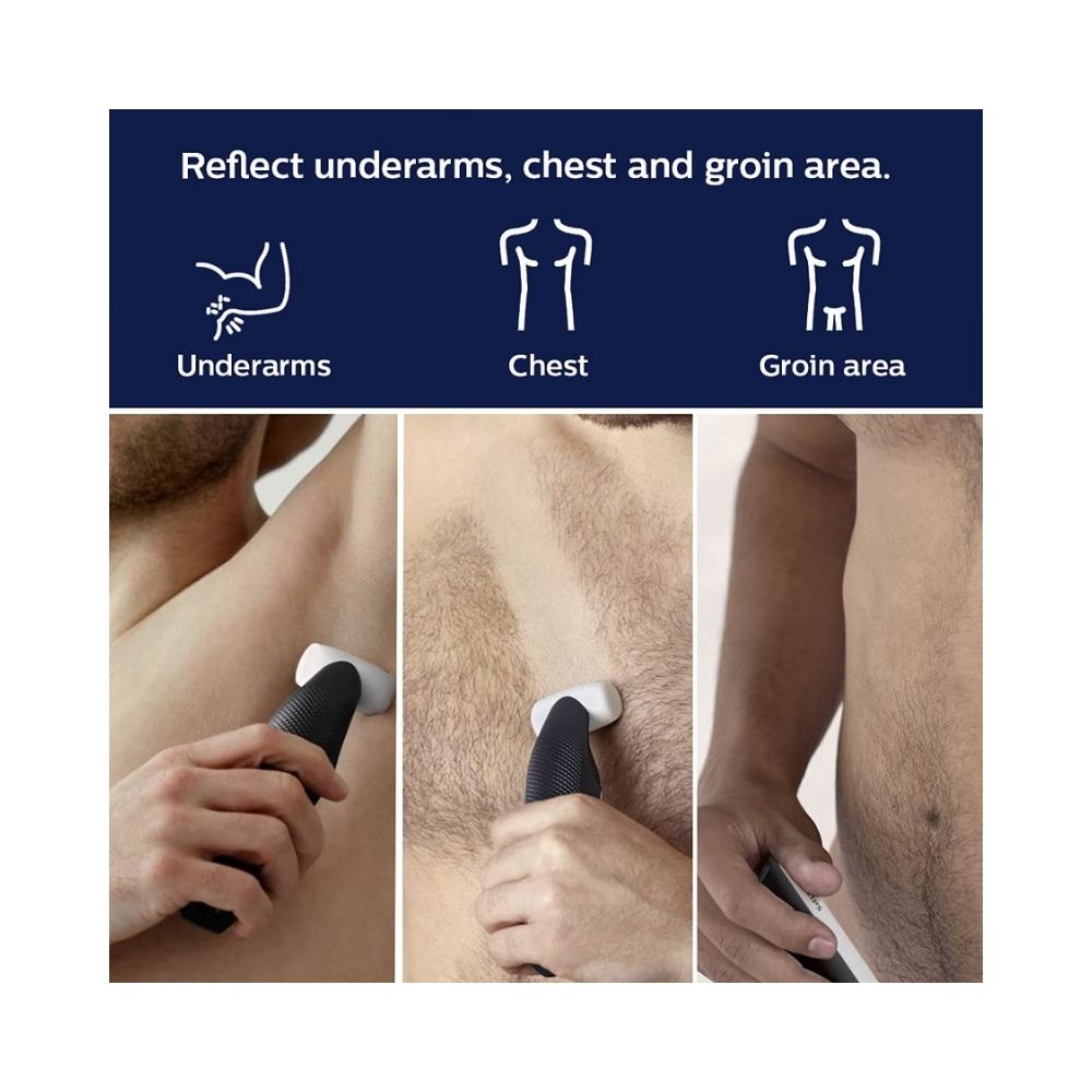 PHILIPS Body Groomer BG3005/15 Runtime: 40 min Body Groomer for Men (White, Black)