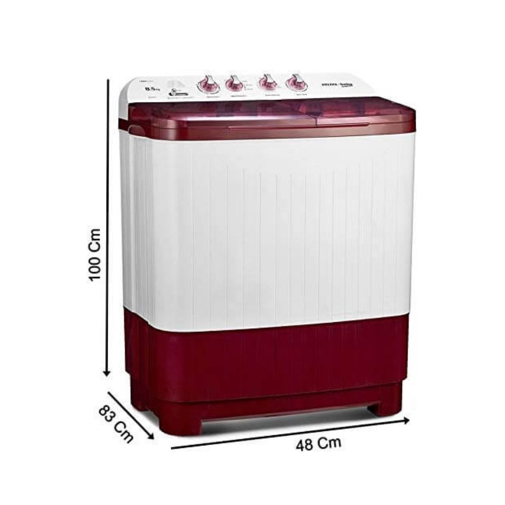 Voltas Beko 8.5 kg Semi-Automatic Top Loading Washing Machine (WTT85DBRT, Burgundy)