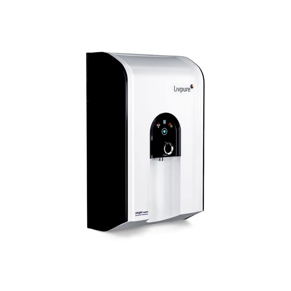 Livpure Zinger White DX Ecocare RO+Pure UV+UF+Mineraliser+Copper, 6.5 L tank-White, 15 LPH Water Purifier