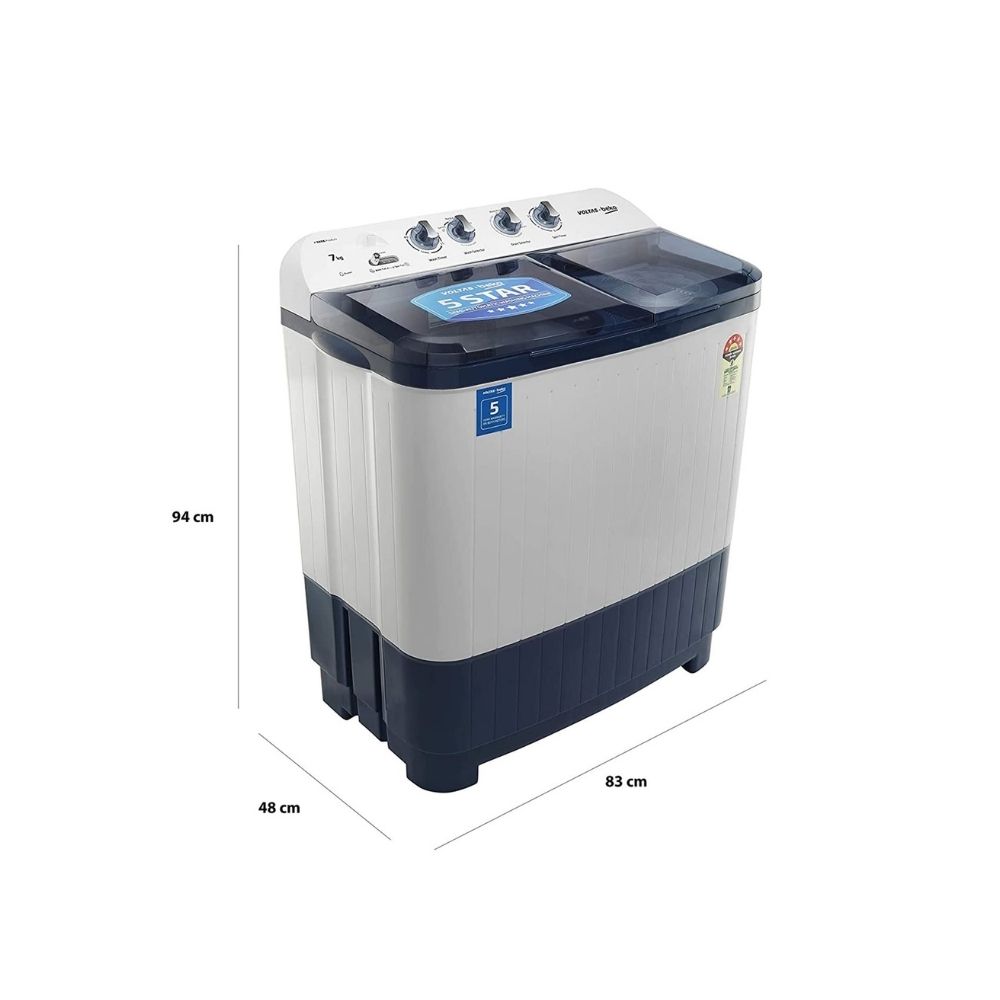 Voltas Beko 7 kg Semi Automatic Top Load White, Blue  (WTT70DBLT)