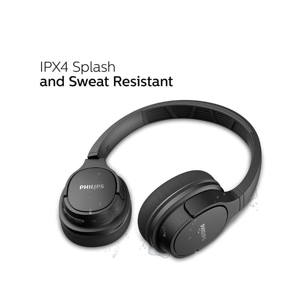 Philips Audio ActionFit Bluetooth Wireless On Ear Headphones with Mic (Black)