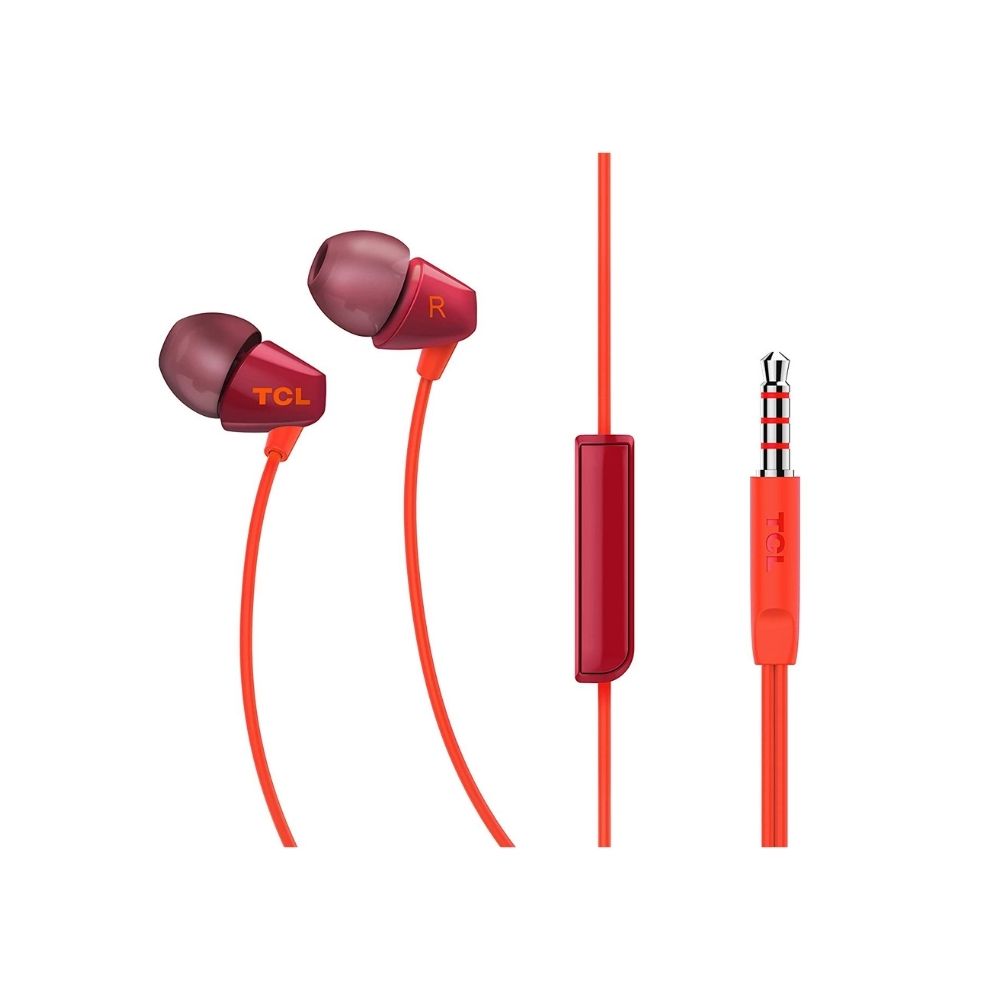 TCL Socl 100 Wired in Ear Headphone with Mic (Red)