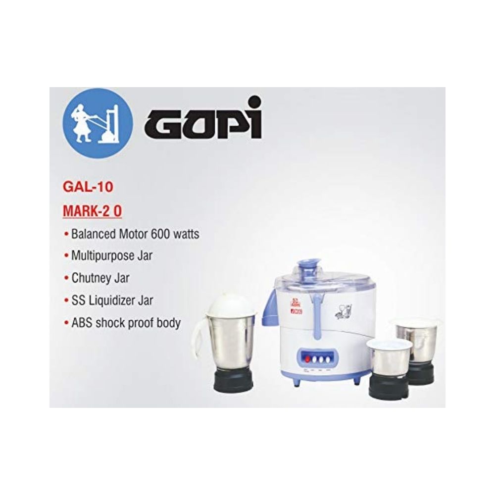 Gopi Mixer Grinder, 600W (White)
