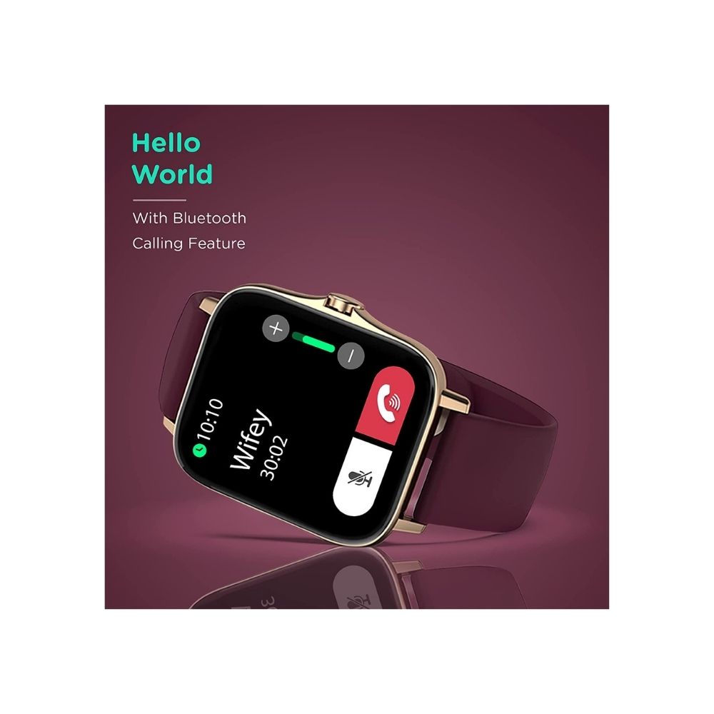 Pebble Cosmos, Bluetooth Calling smartwatch 1.7' HD Screen with SPO2(Burgundy)