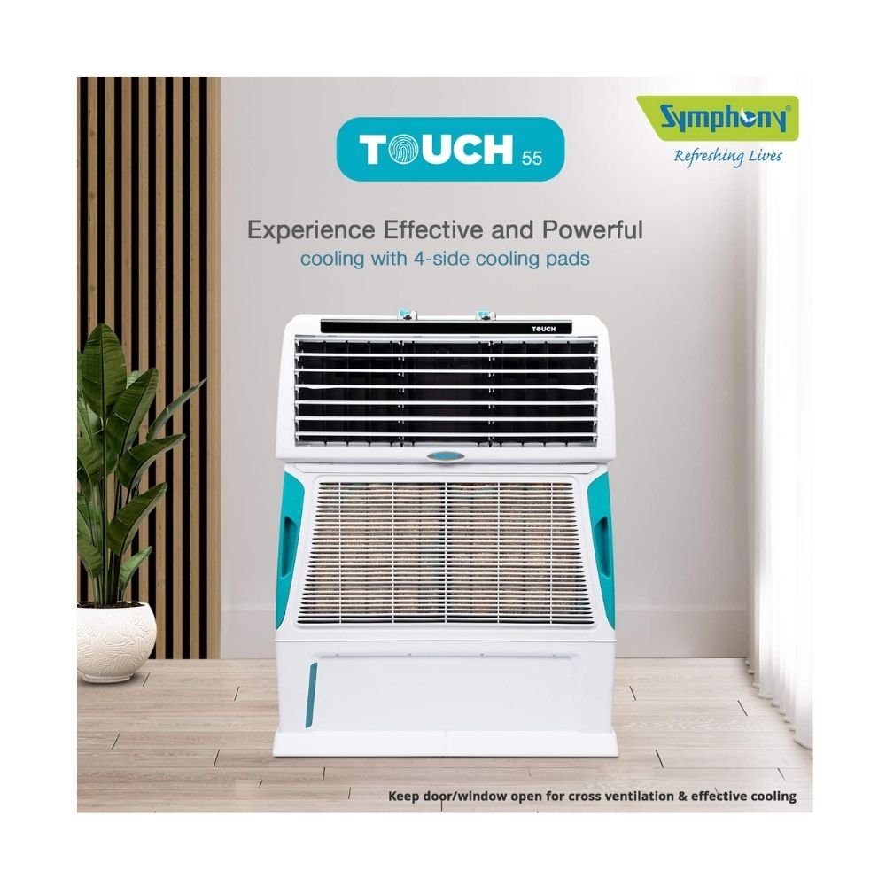 Symphony 55 L Room/Personal Air Cooler  (White, Touch 55)