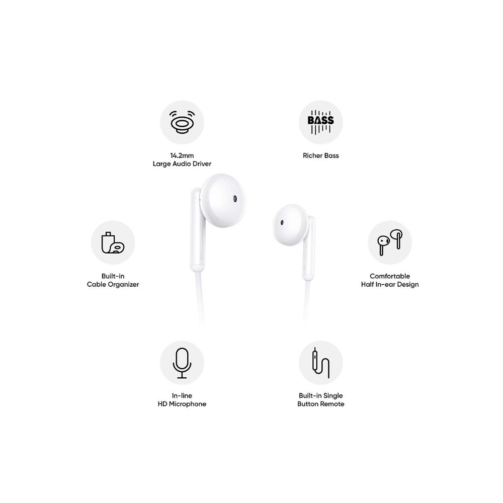 Realme Buds Classic Wired in Ear Earphones with Mic (White)