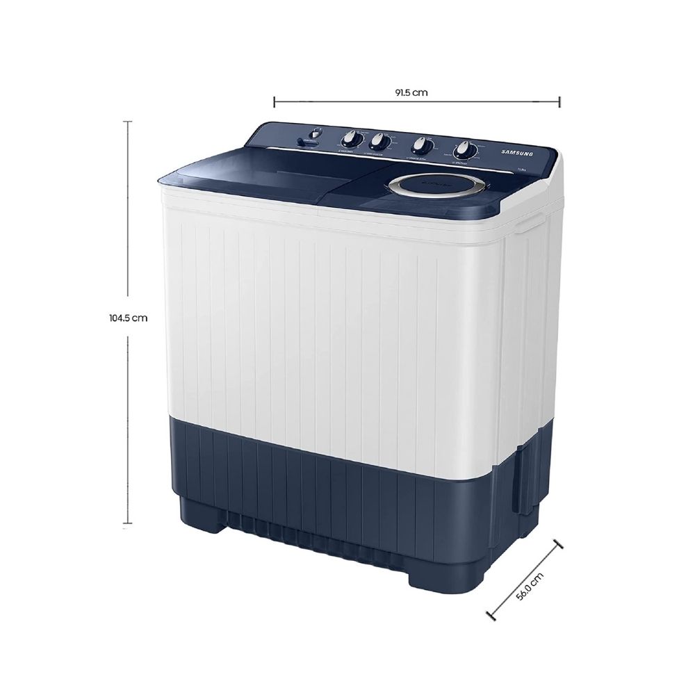 Samsung 11.5 Kg Semi-Automatic Top Loading Washing Machine (WT11A4600LL/TL, Light Gray,Air Turbo Technology)