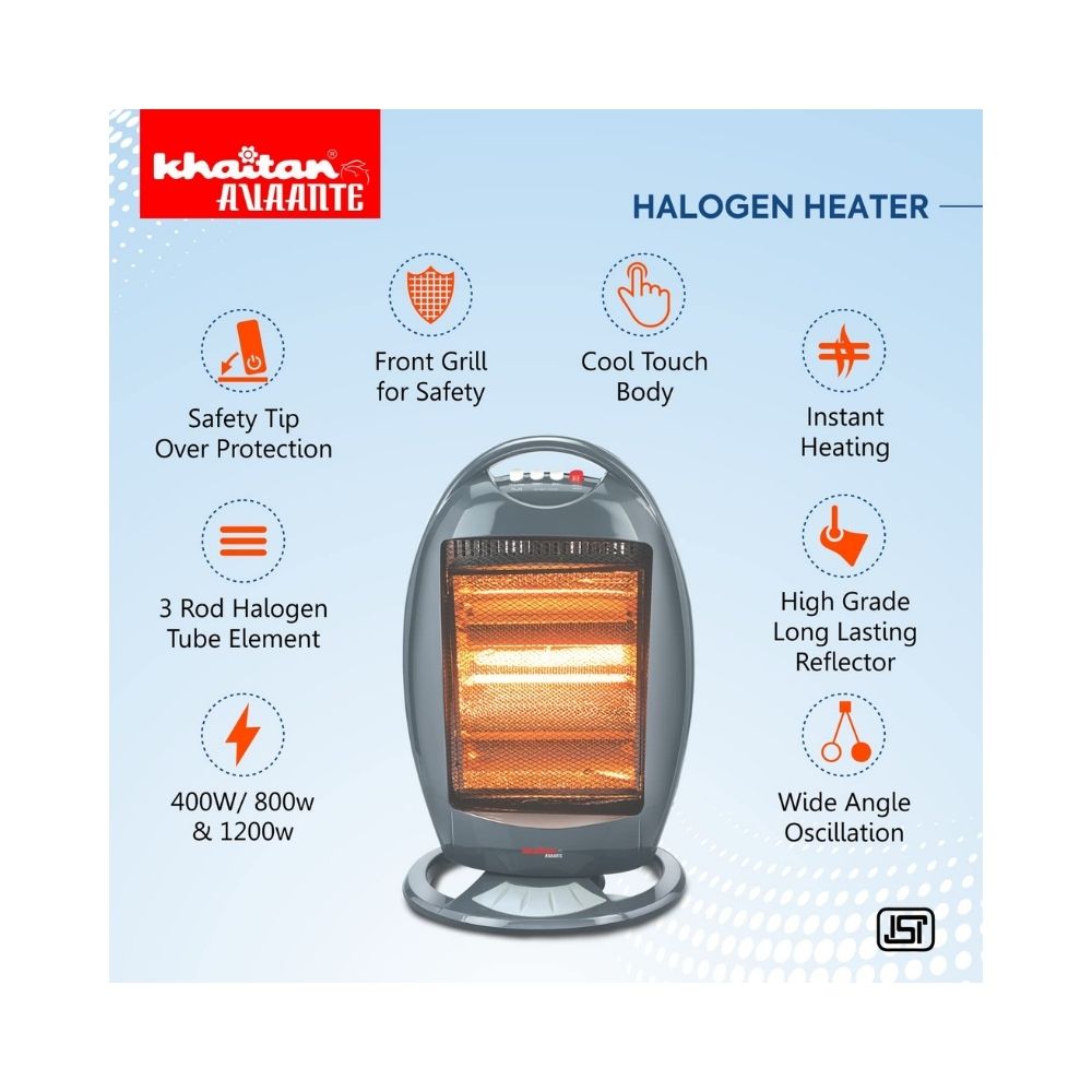 Khaitan Avaante KA-2013 1200 Watt 3-Rod Halogen Heater