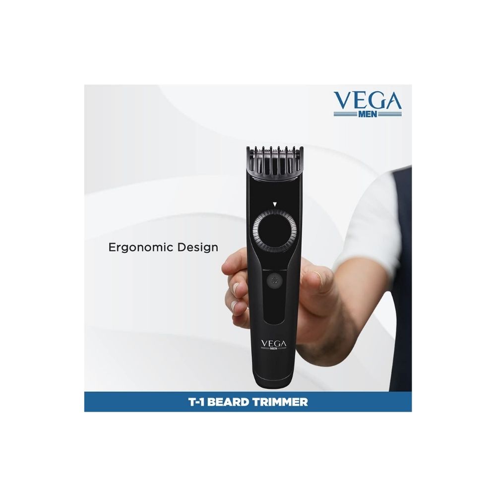 Vega Men T1 Beard Trimmer For Men With 40 Mins Run Time, Usb Charging & 23 Length Settings, (Vhth-18,Black)
