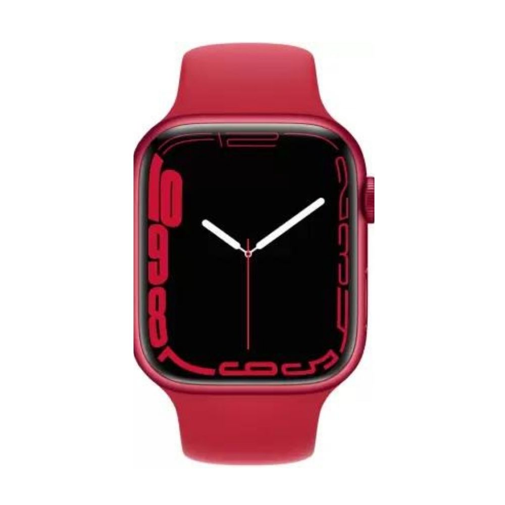 APPLE Watch Series 7 GPS + Cellular, MKJU3HN/A 45 mm Aluminium Case  (Red Strap, Regular)