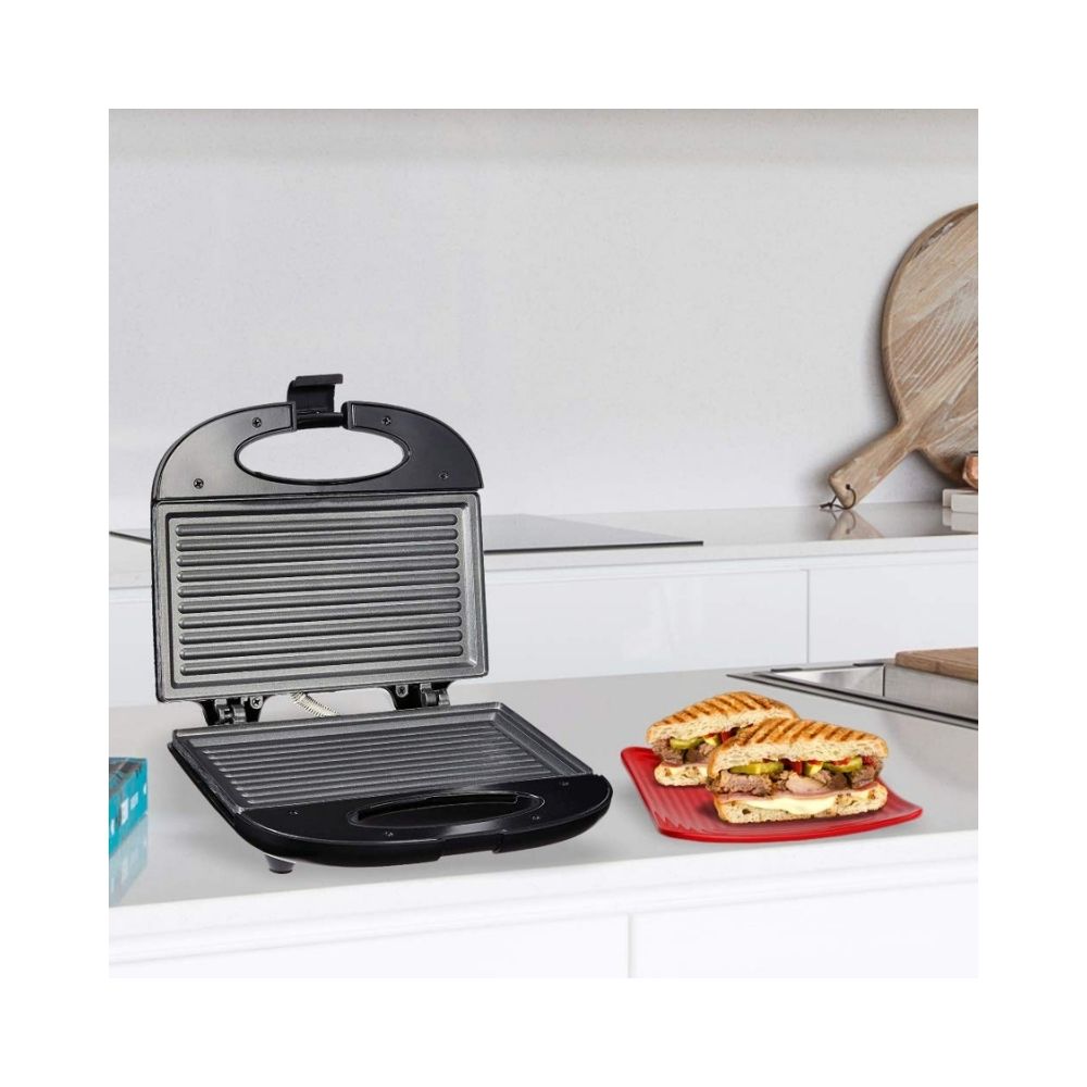 Prestige PGMFB 800 Watt Grill Sandwich Toaster with Fixed Grill Plates, Black