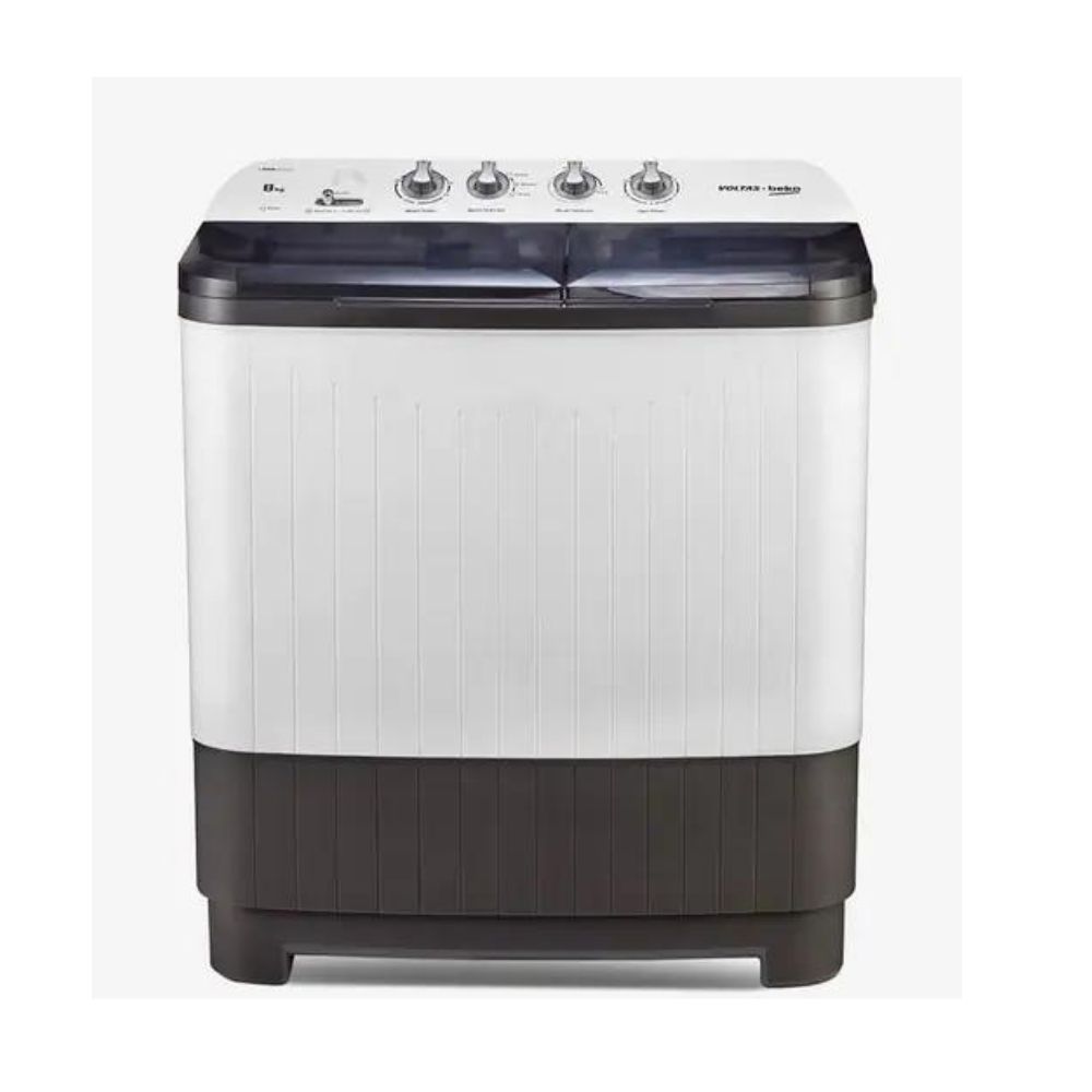 Voltas Beko 8 kg Semi-Automatic Top Loading Washing Machine (WTT80DGRT, Gray)
