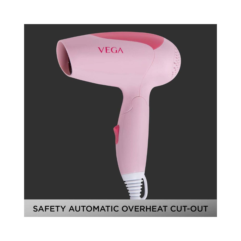Vega Go Lite 1400 Foldable Hair Dryer with 1400w Quick Dry, (VHDH-19)