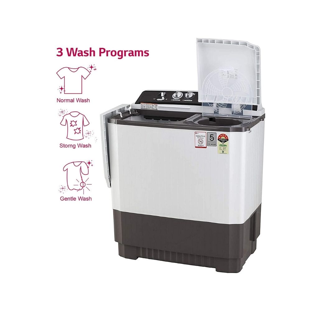 LG 9 kg 5 Star Rating Semi Automatic Top Load Grey, White  (P9040RGAZ)