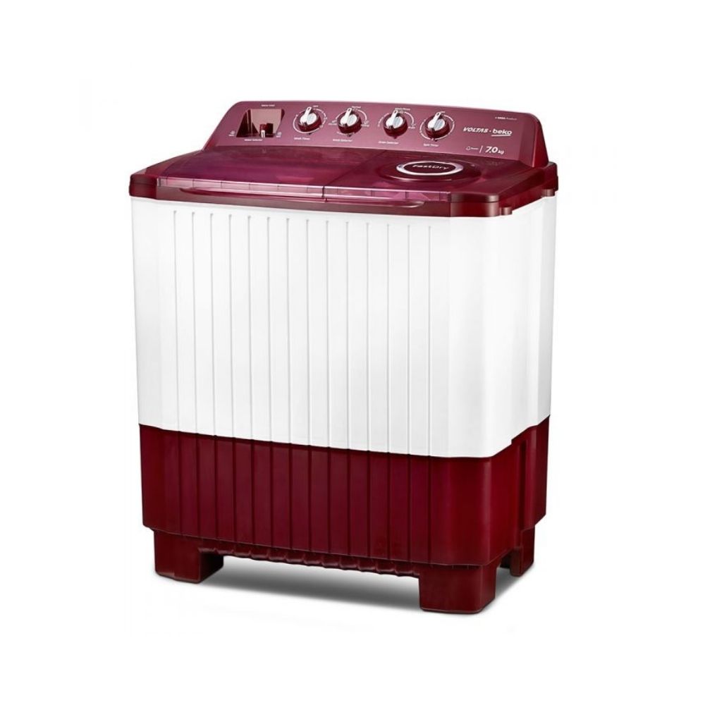 Voltas Beko 7 Kg 5 Star Semi-Automatic Top Loading Washing Machine (WTT70ABRT, Burgundy)