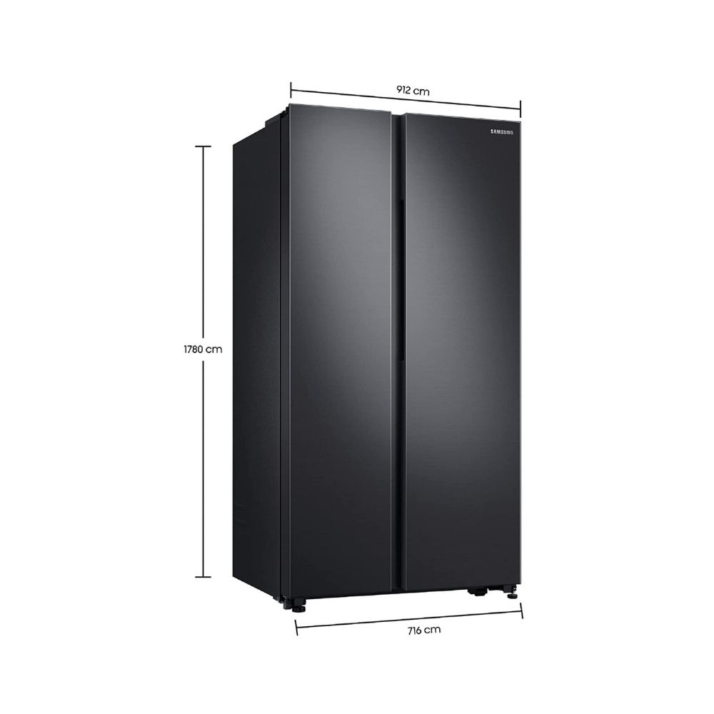 Samsung 692 L Inverter Frost-Free Side-by-Side Refrigerator (Gentle Black Matt) (RS72A50K1B4/TL)