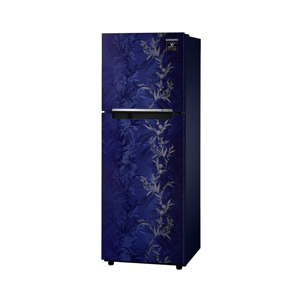 Samsung 253 L 2 Star Inverter Frost-Free Double Door Refrigerator (RT28T30226U/HL, Mystic Overlay Blue)