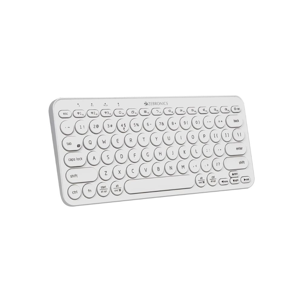 Zebronics zeb-k5000mw wireless multi-device bt keyboard for mac,windows,android,ios(White)