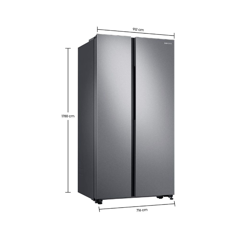Samsung 692 L Inverter Frost-Free Side-by-Side Refrigerator (RS72A50K1SL/TL, EZ Clean Steel)
