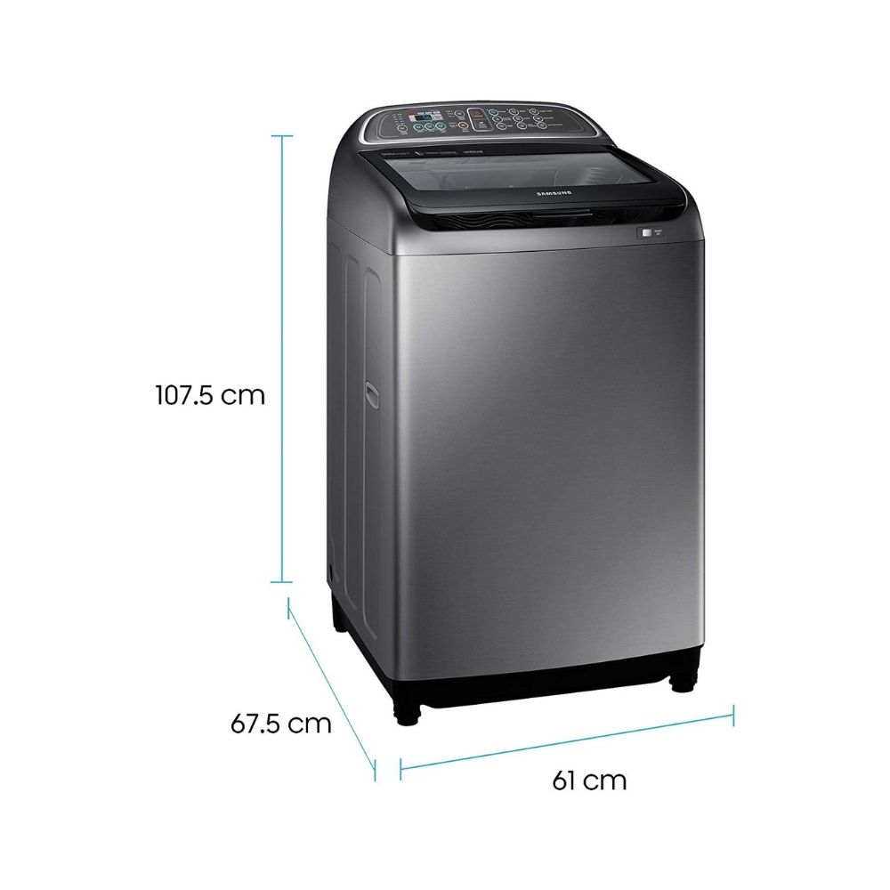 Samsung 11 Kg Inverter 5 star Fully-Automatic Top Loading Washing Machine (WA11J5751SP/TL, Silver, Wobble Technology)