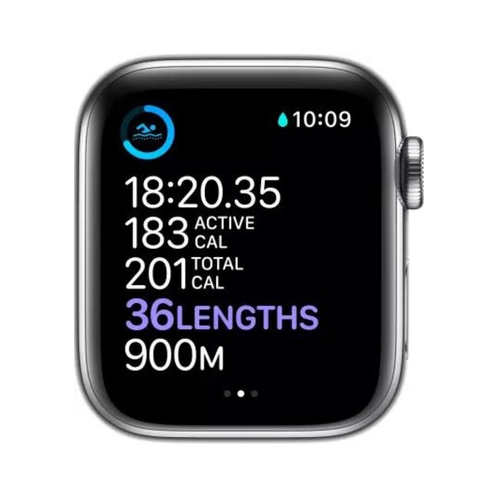 APPLE Watch Series 6 GPS + Cellular M06U3HN/A 40 mm Silver Stainless Steel Case with Silver Milanese Loop  (Silver Strap, Regular)