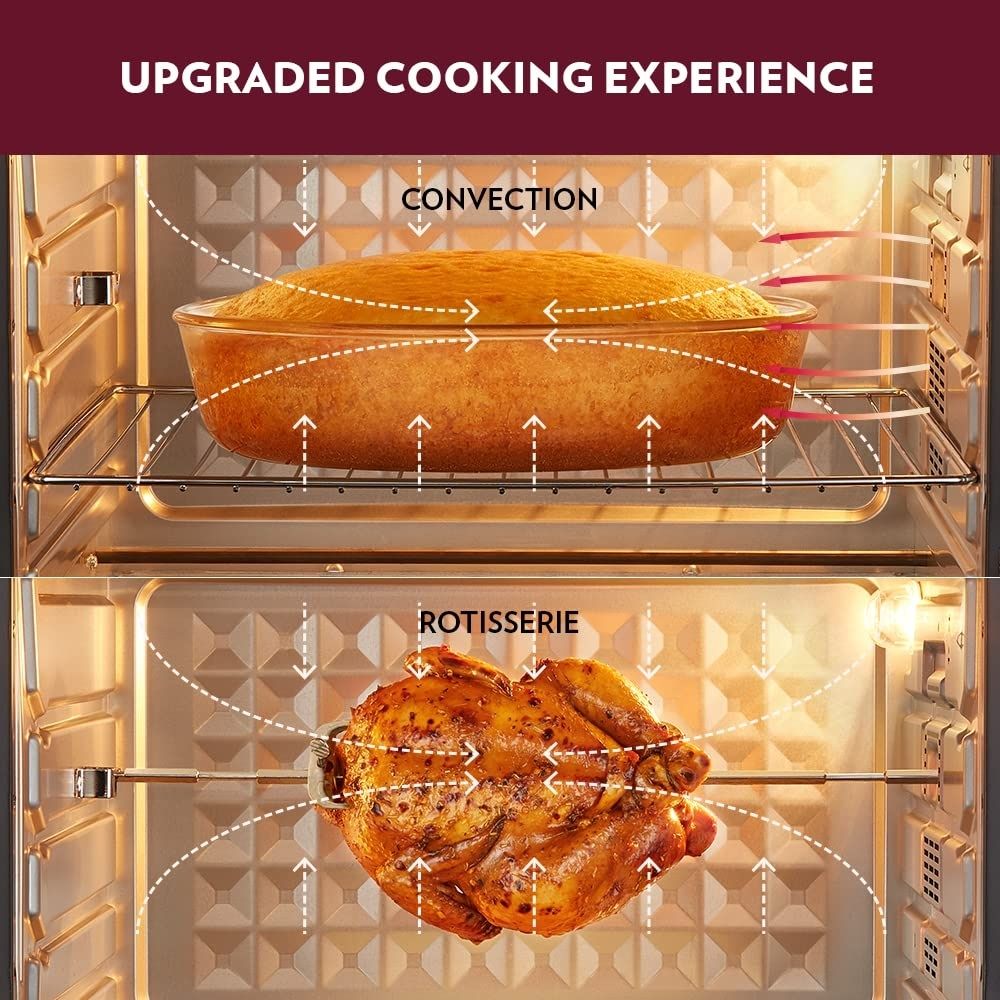 Borosil Prima 60 L Oven Toaster  Griller Motorised Rotisserie  Convection Heating 12 Heating Modes Black