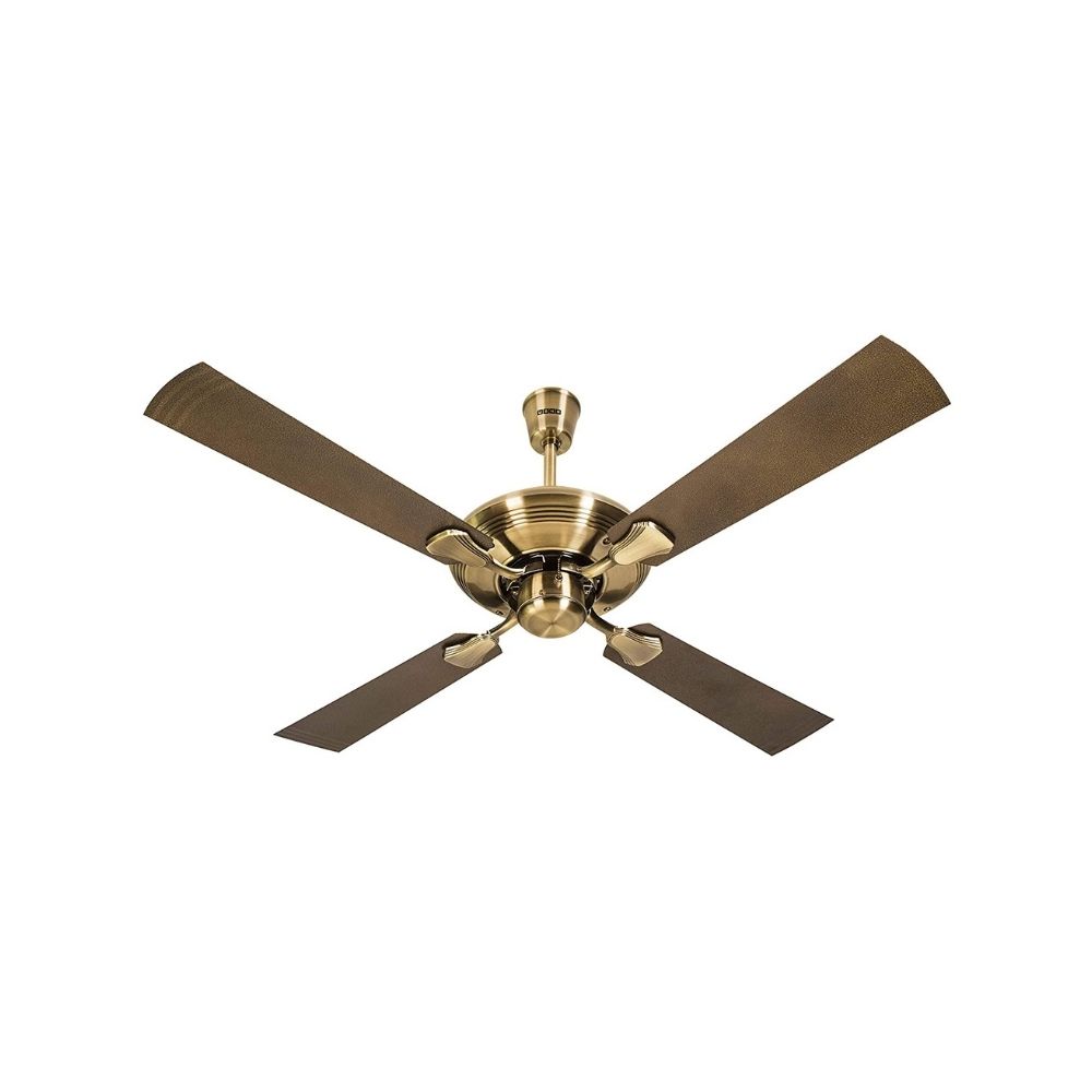 Usha Fontana One 1270mm Ceiling Fan with Decorative Lights (Antique Brass), Black