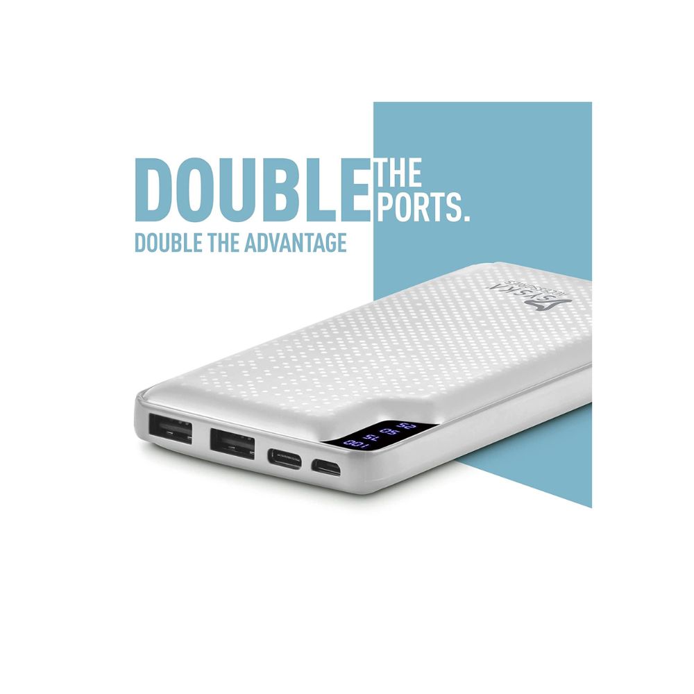 Syska 10000 mAh Power Bank (Pristine White, Lithium Polymer)