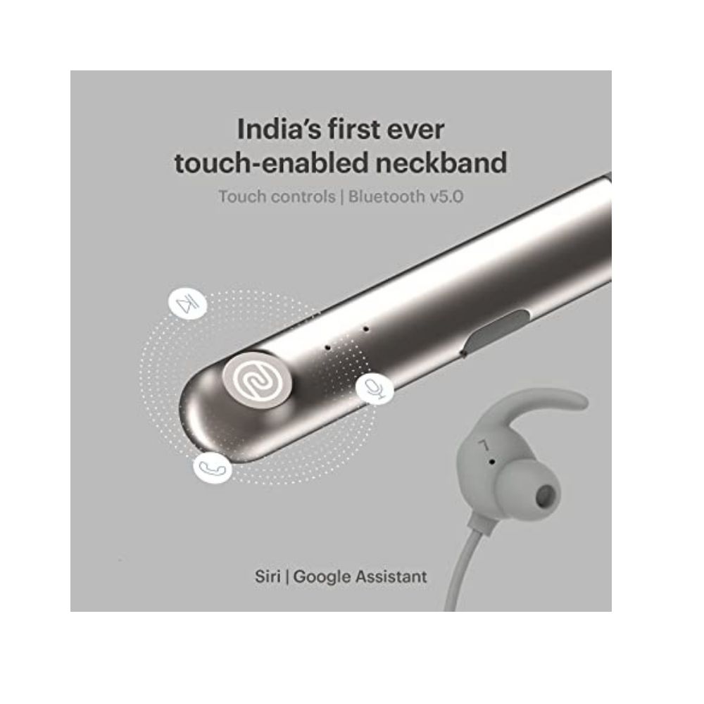 Noise Flair in-Ear Wireless Bluetooth Smart Neckband Earphone (Mist Grey)