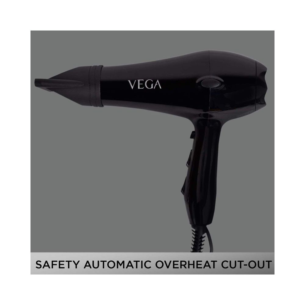 Vega Pro Touch 1800-2000 Watts Professional Hair Dryer with 2 Detachable Nozzles (VHDP-02)